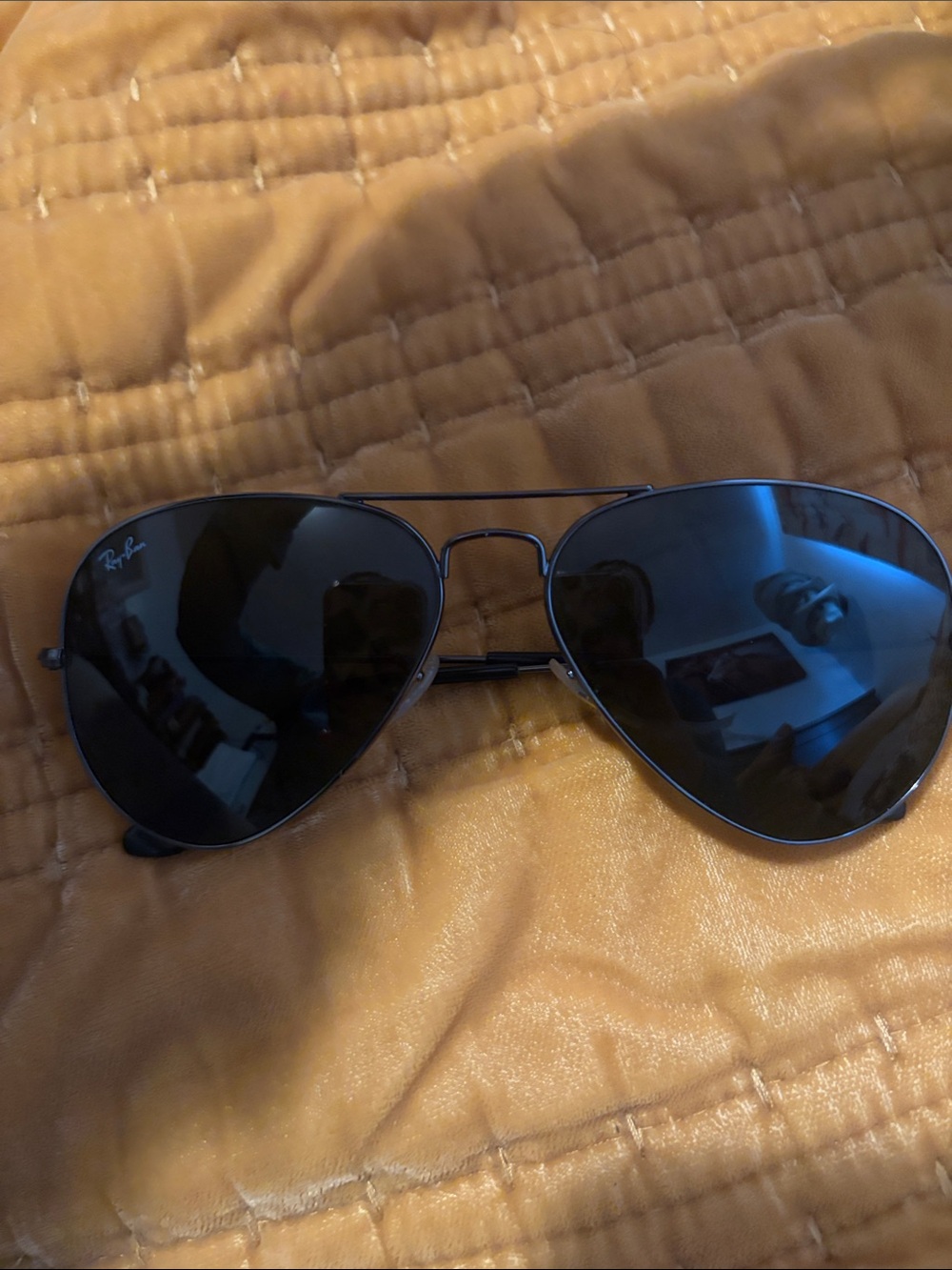 Ray-Ban Aviator Sunglasses - Black Lenses, Black Frame